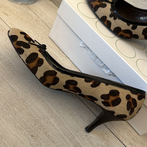 Boden Calf Hair Leopard Print Patent trim Heels EU 40 Size 9 - Picture 9 of 10